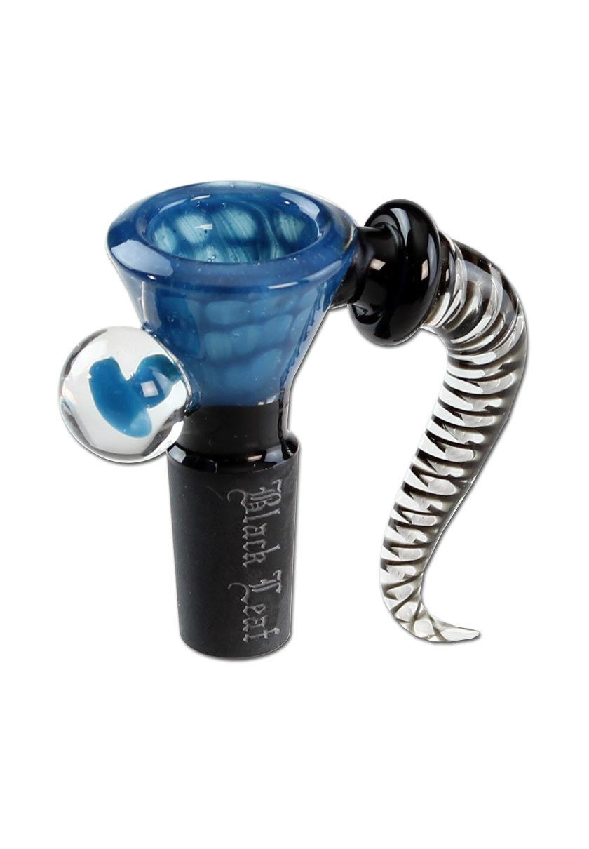 Black Leaf Parafernalia Glass Art Bowl Dots teal braciere con screen integrato