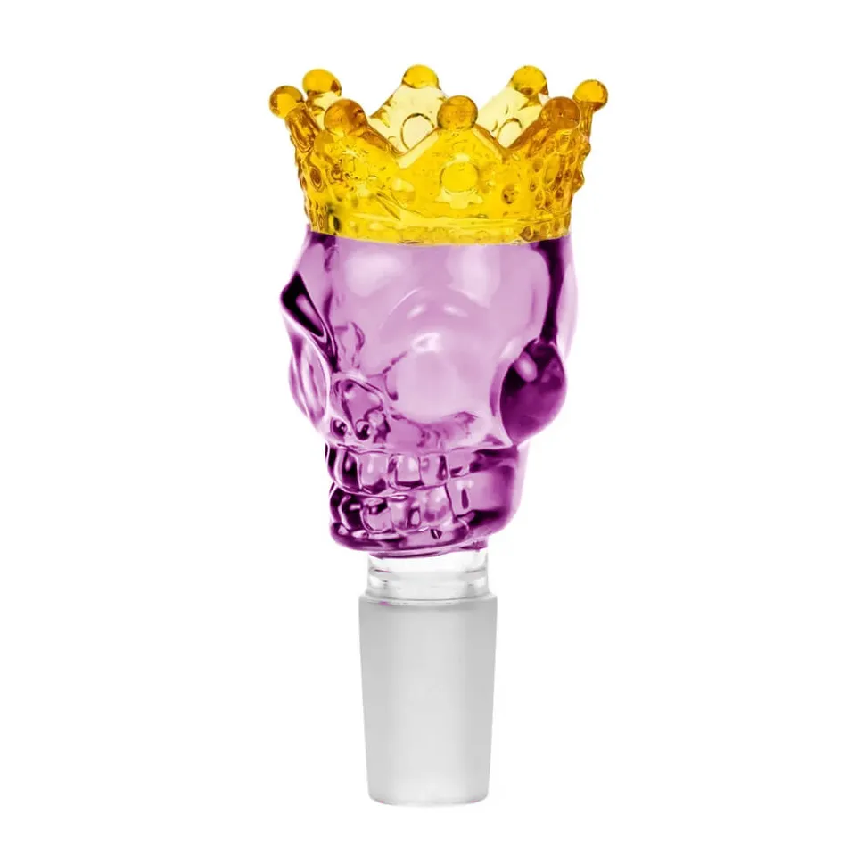 Skull Crown Parafernalia Pink Glass Bong Bowl braciere 18 mm rosa