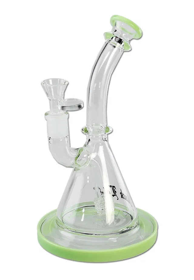 Black Leaf Drum Percolator bong in vetro