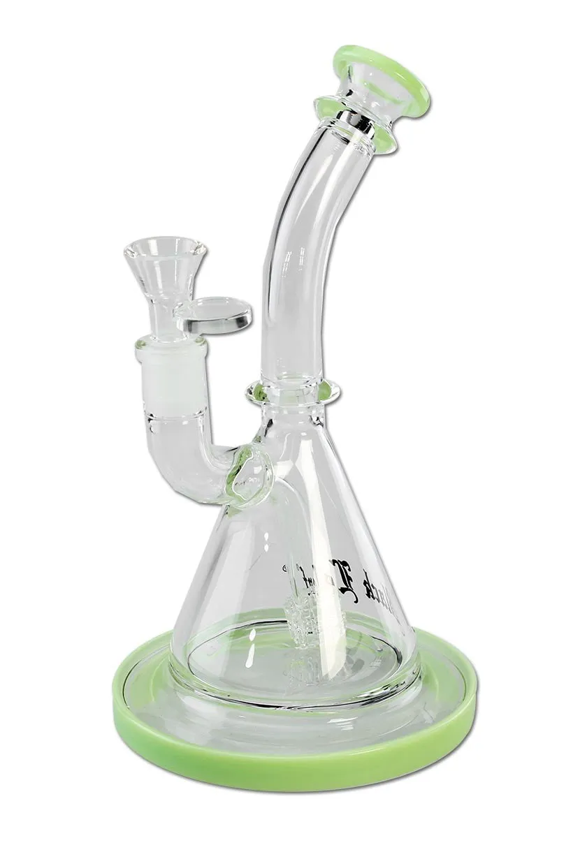 Black Leaf Drum Percolator bong in vetro