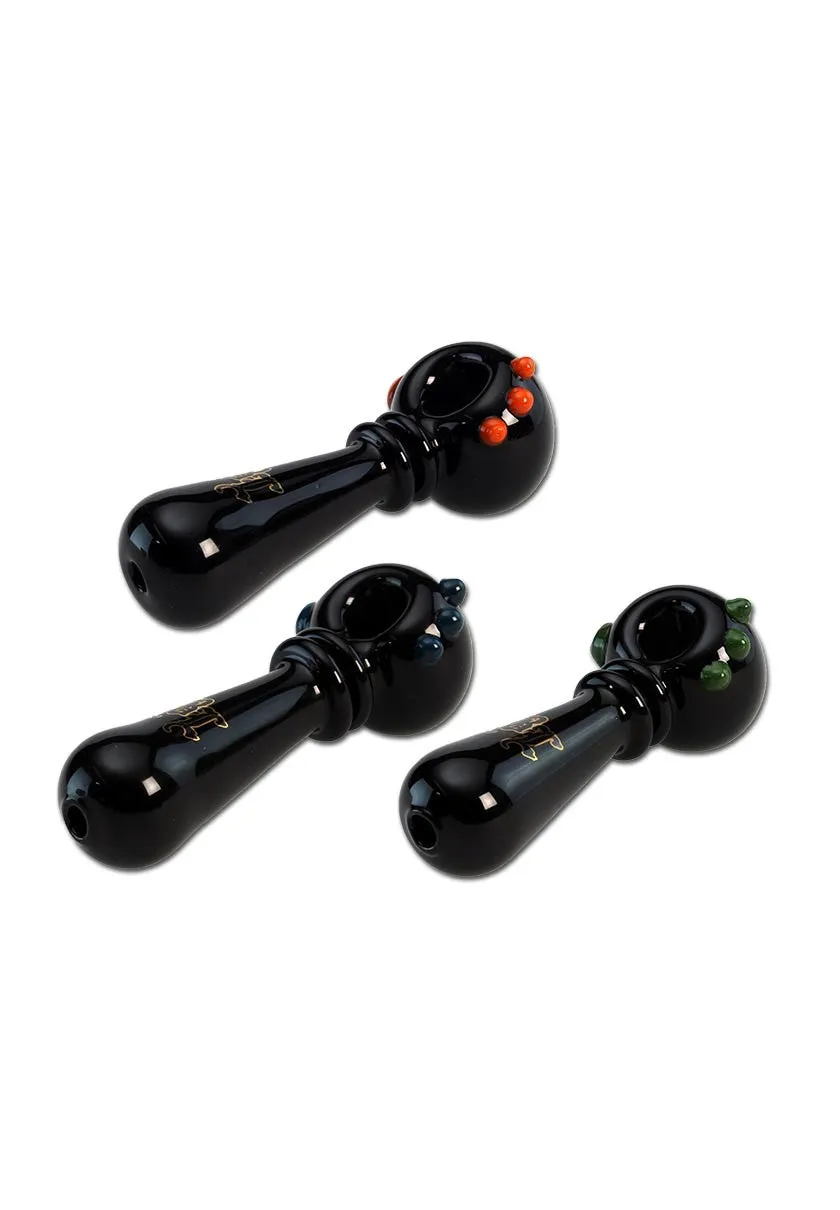 Black Leaf BL Hand Pipe black with Pimples pipa in vetro nero