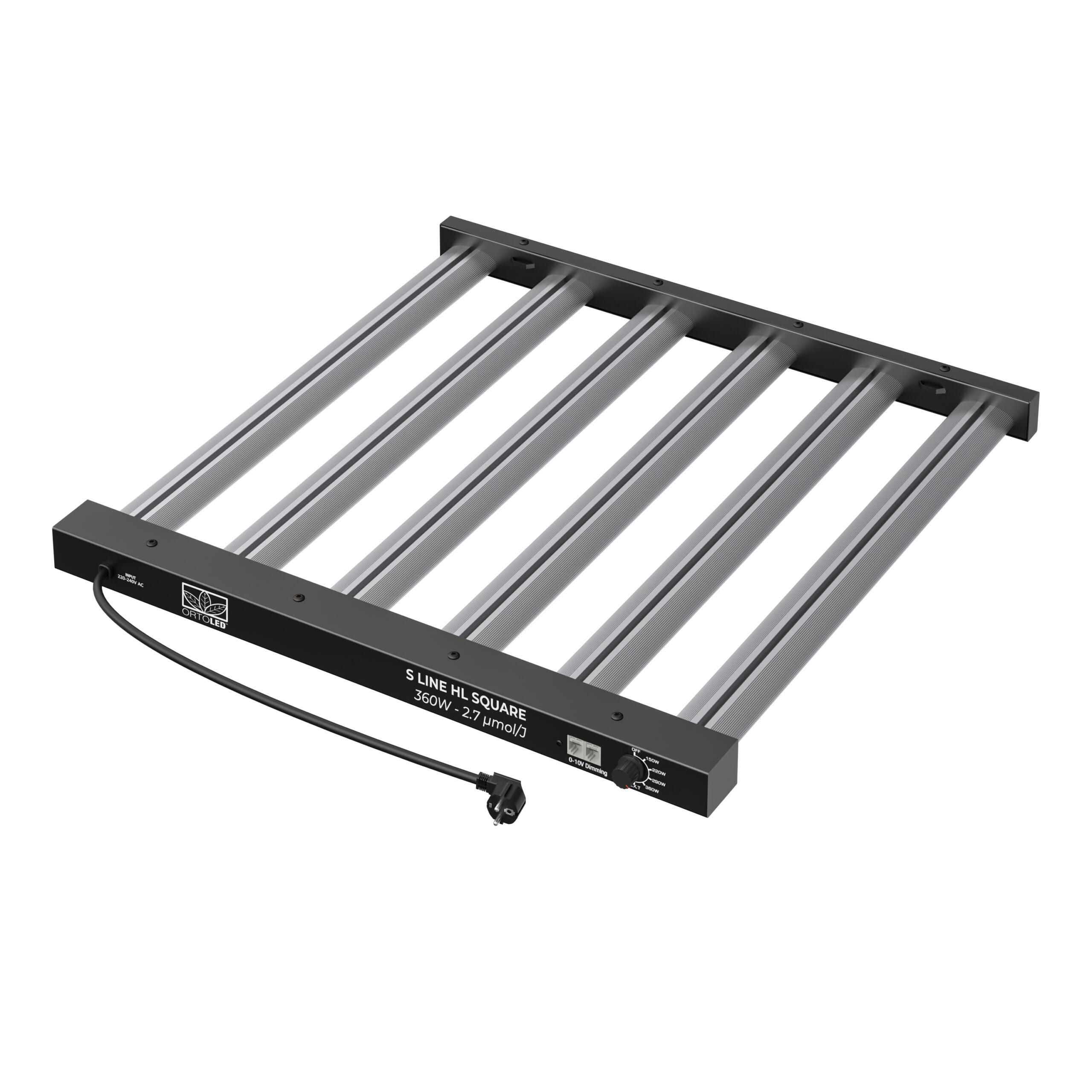 Ortoled Lineari serie ECO S Line HL 2,7 µmol/J 360W 60×60 cm lampada LED dimmerabile