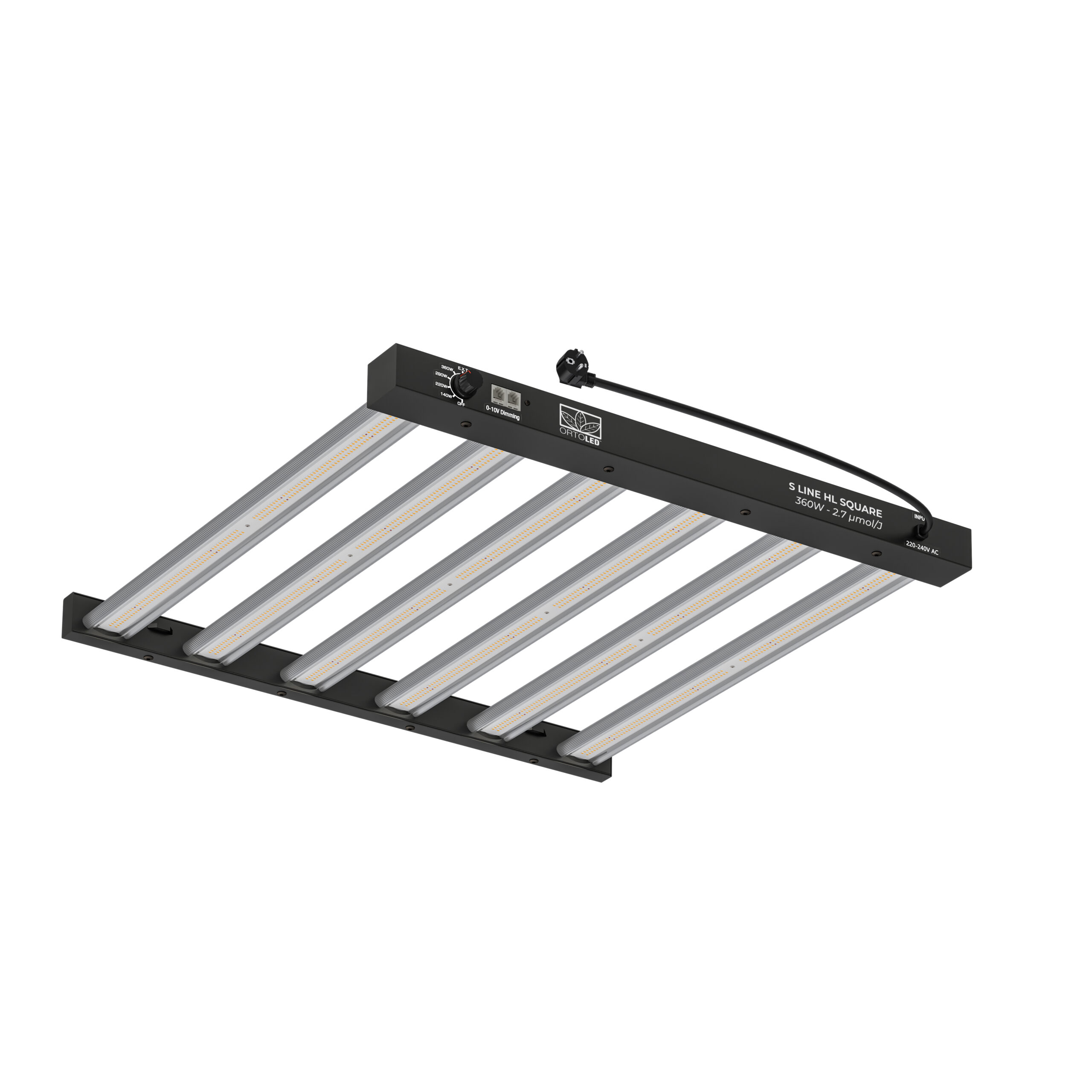 Ortoled Lineari serie ECO S Line HL 2,7 µmol/J 360W 60×60 cm lampada LED dimmerabile