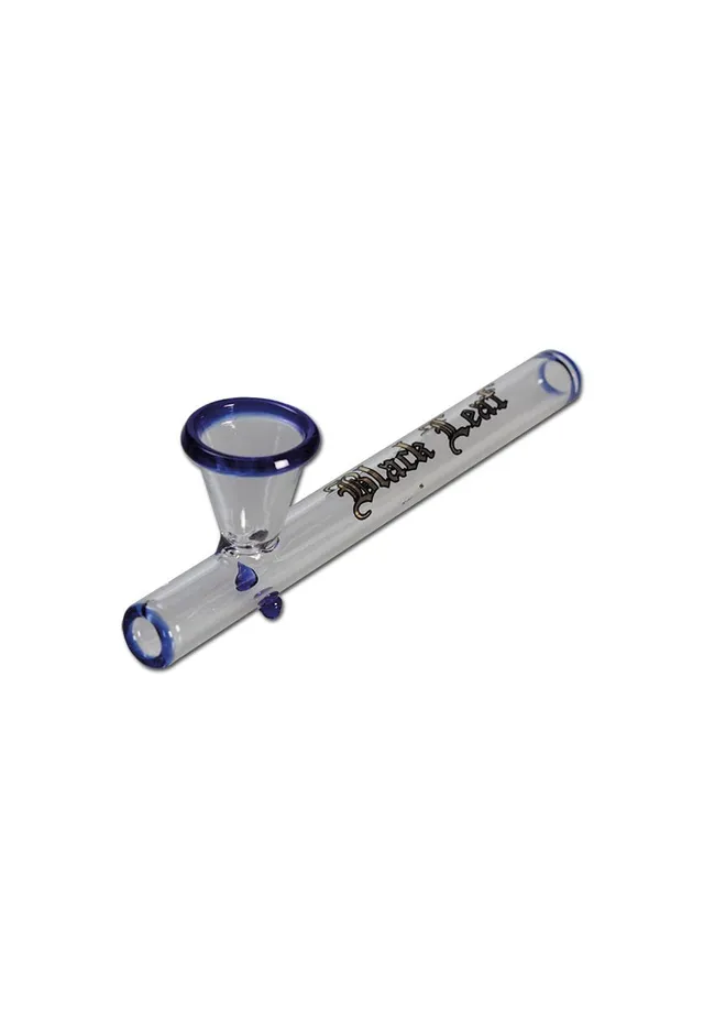 Black Leaf Shotgun pipe in vetro blu