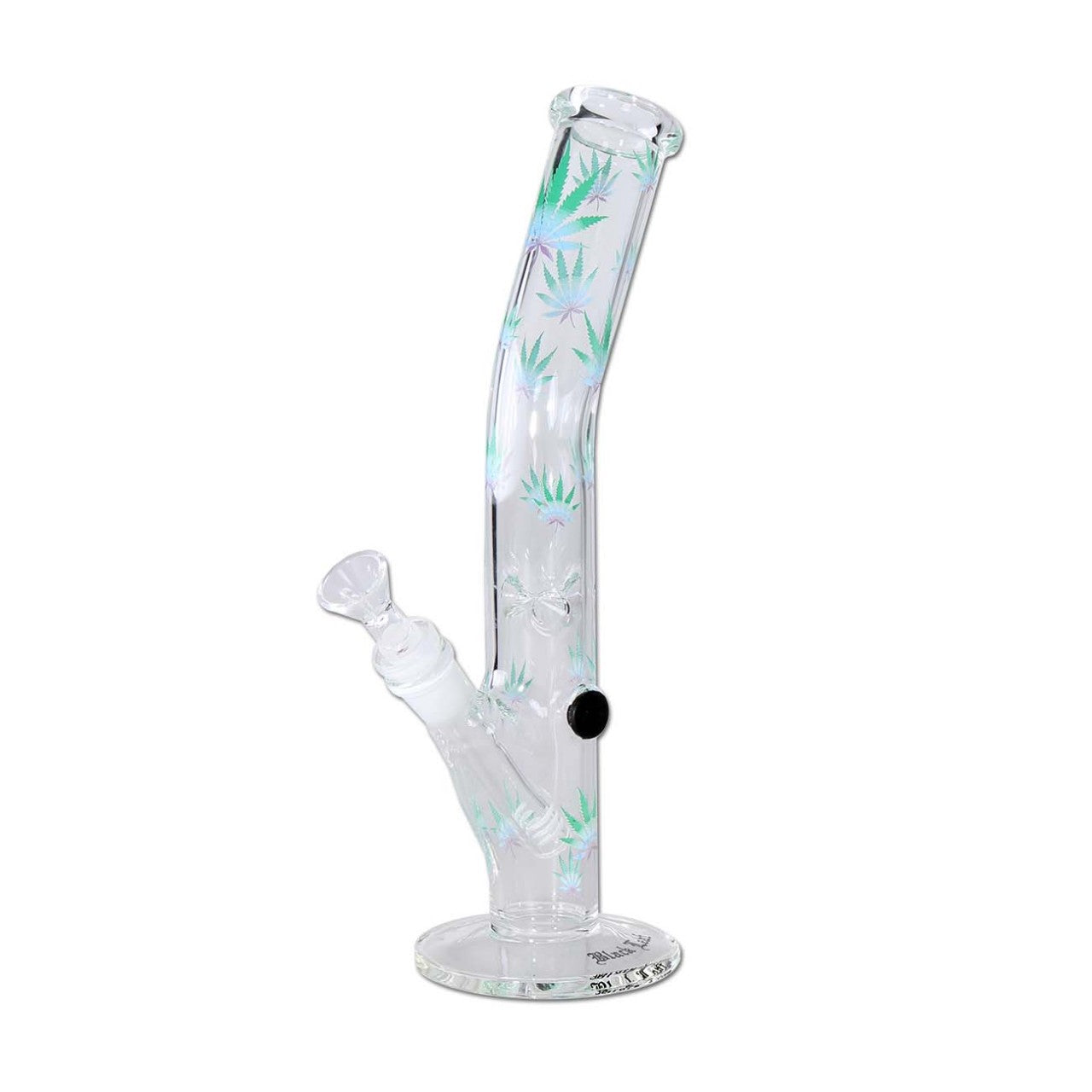 Black Leaf Pastel Leaves Cylinder Bong Ice Bent bong con camera ghiaccio