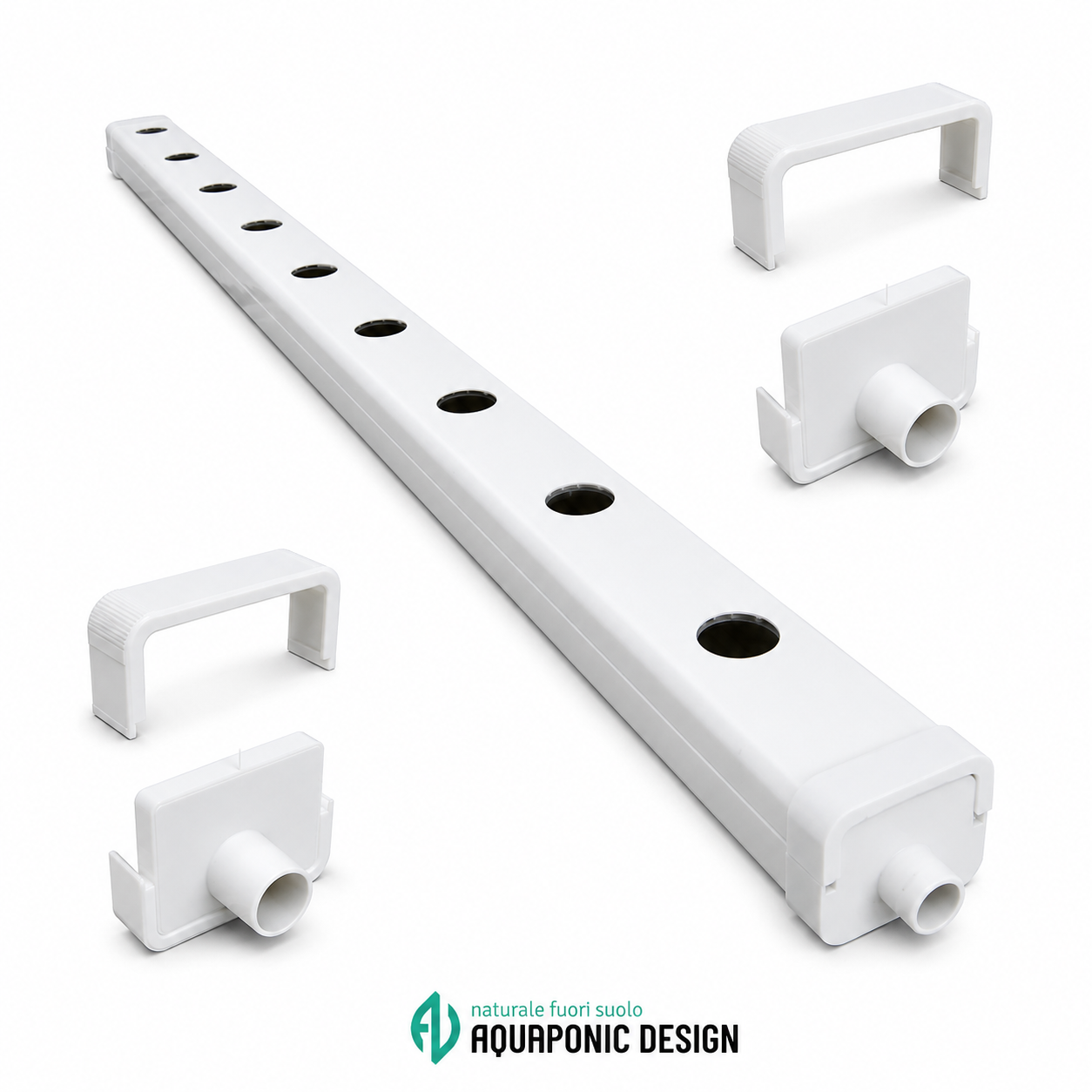 AQUAPONIC DESIGN NFT 1,8 m canalina idroponica 100x80 mm con vasi