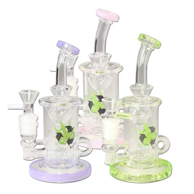 Black Leaf Parafernalia Recycle Bubbler Funnel Percolator bong con riciclo