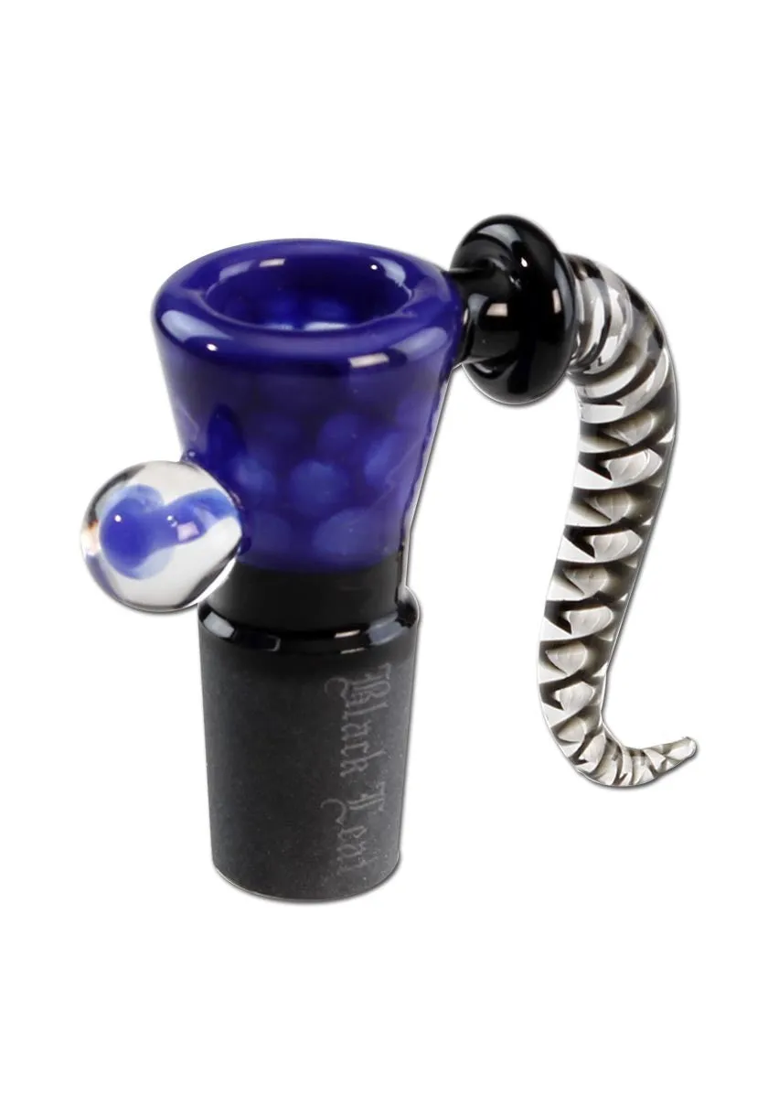 Black Leaf Parafernalia Glass Art Bowl Dots braciere blu in borosilicato