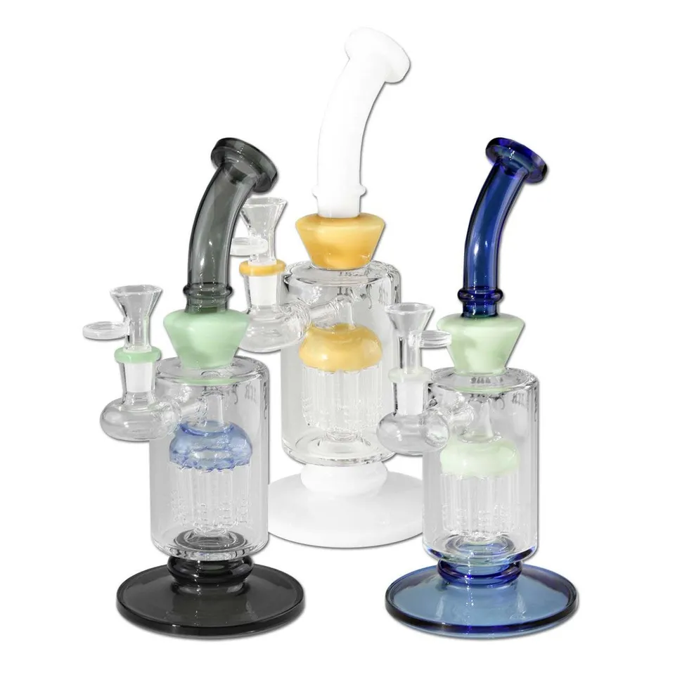 Black Leaf Bubbler 10-Arm Tree Percolator bong in borosilicato