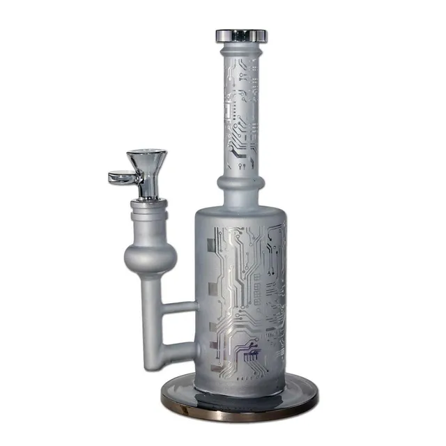 BLAZE GLASS Percolator Bong PCB sandblasted, bong grigia per erbe e dab