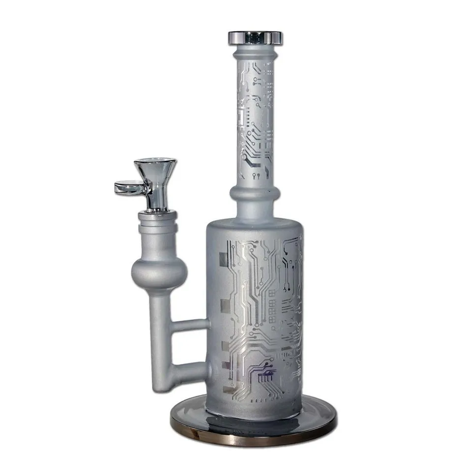 BLAZE GLASS Percolator Bong PCB sandblasted, bong grigia per erbe e dab
