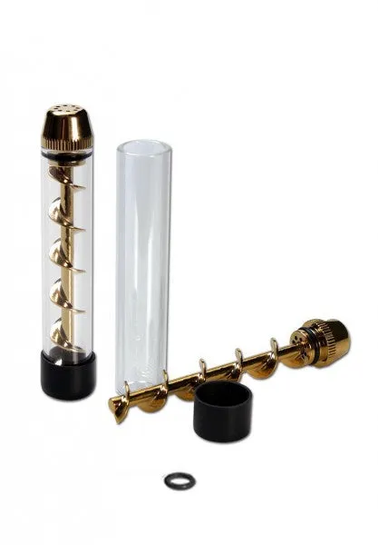 V12 Twisty Blunt pipe con vite dosatrice in ottone