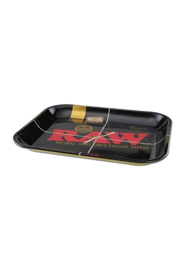 RAW Parafernalia RAW Metal Rolling Tray L black vassoio nero grande
