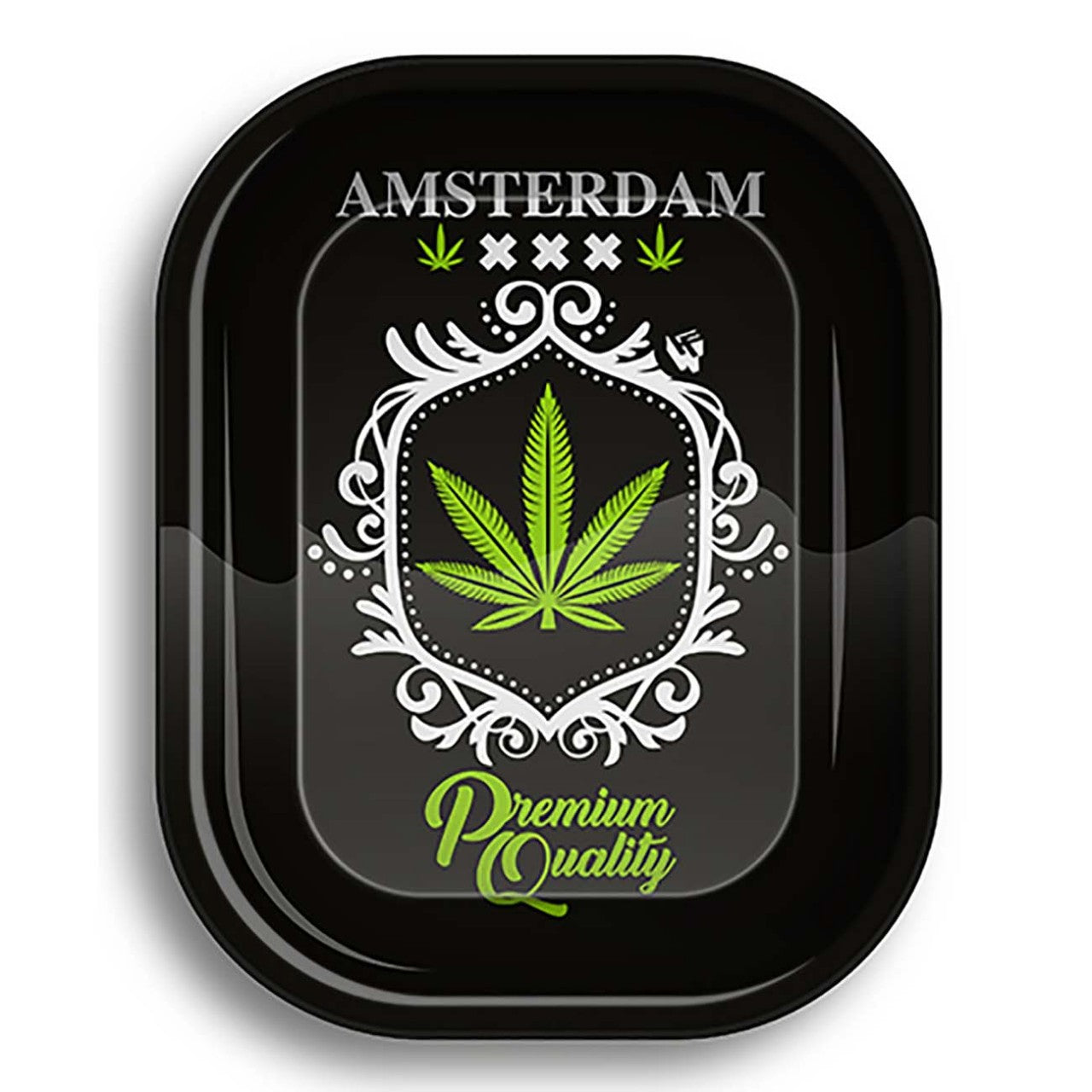Black Leaf Amsterdam Rolling Tray vassoio in metallo