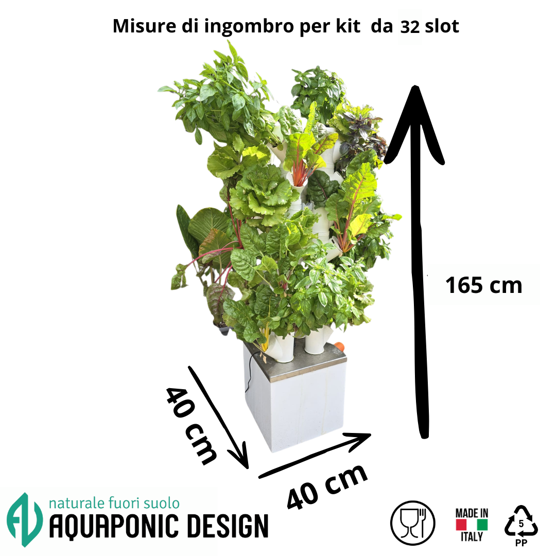 Aquaponic Design Kit idroponica ALE 3.0 orto verticale 28 posti