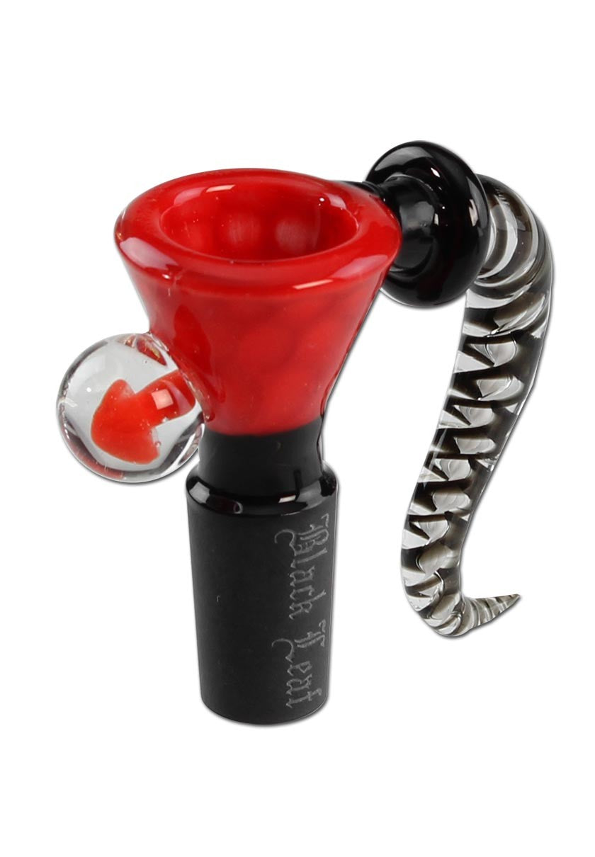Black Leaf Parafernalia Glass Art Bowl Dots red braciere in vetro