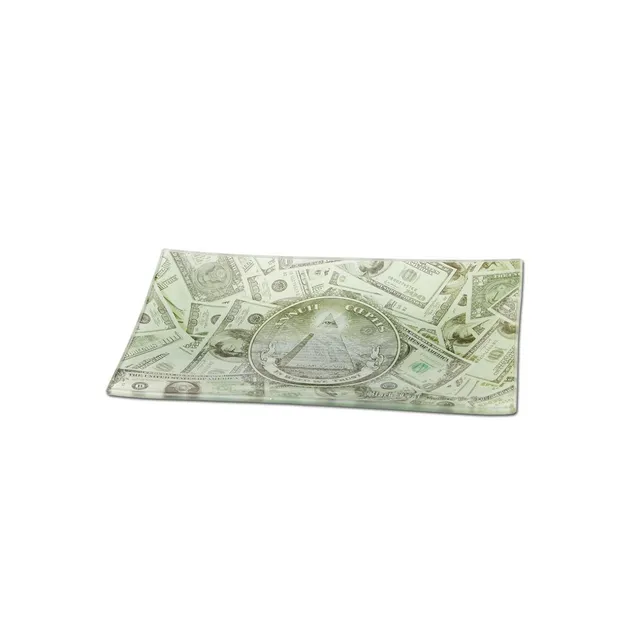 Black Leaf Dollar vassoio rolling in vetro