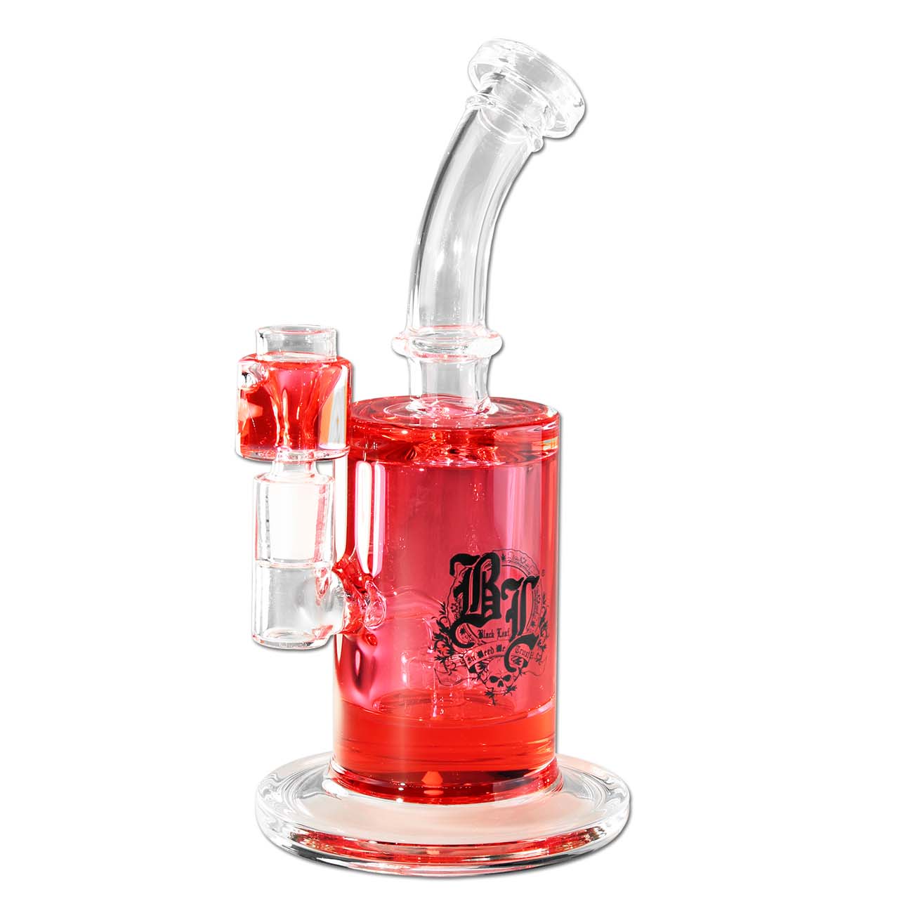 Black Leaf Liquid Bong with Drum Percolator bong con liquido colorato