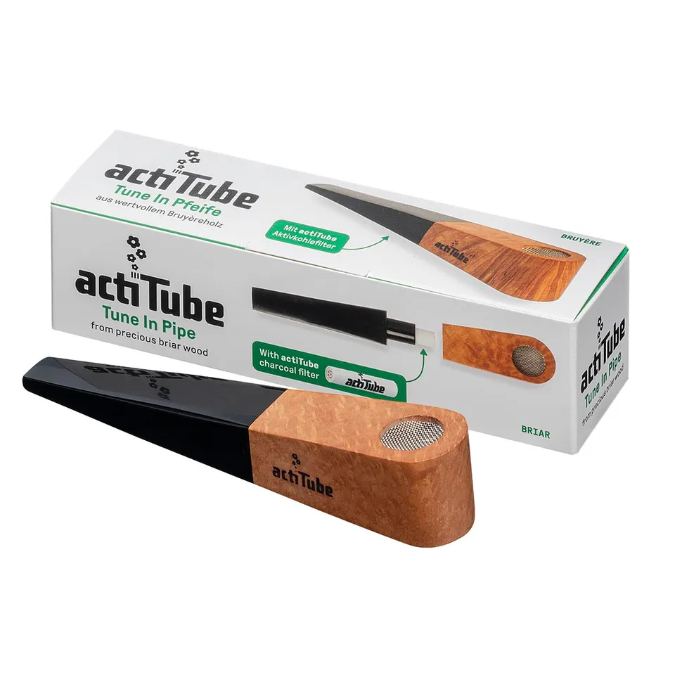 actiTube Parafernalia actiTube Briar Wood Pipe pipa in radica con filtro