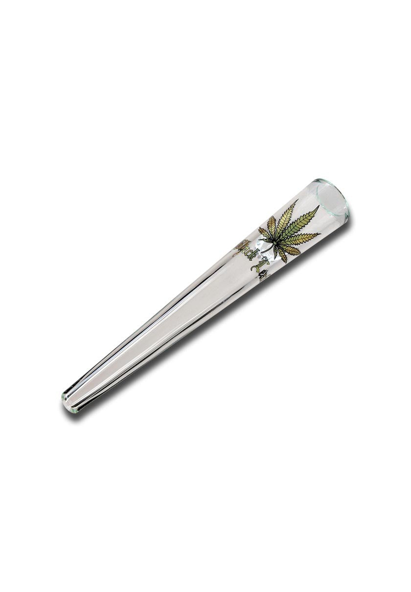Black Leaf Glass Chillum clear chillum in vetro trasparente