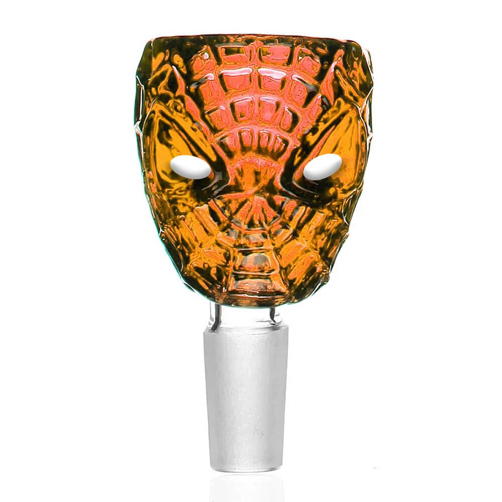 Spider Face Amber Glass Bong Bowl braciere 18 mm