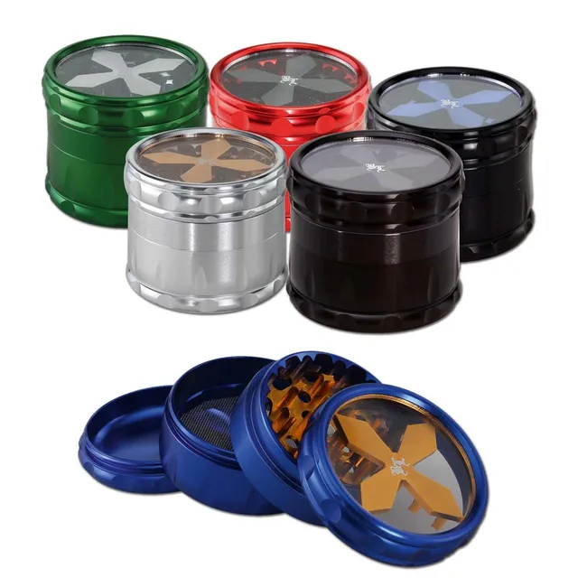 Black Leaf Cross Grinder 4-part grinder in alluminio
