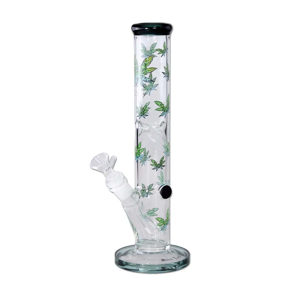 Black Leaf Parafernalia Leaffly Cylinder Bong Ice bong con camera del ghiaccio