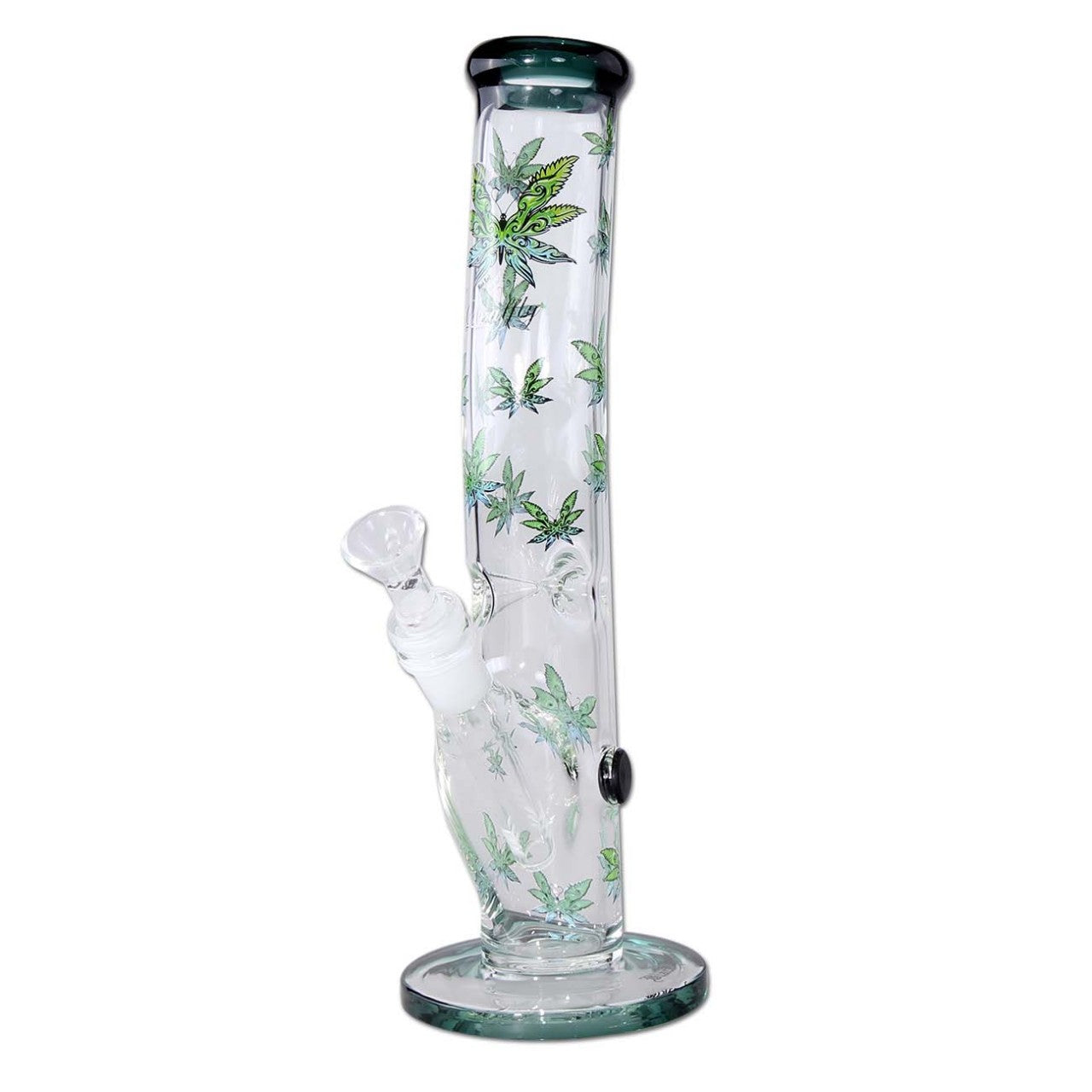 Black Leaf Leaffly Cylinder Bong Ice bent bong ricurvo verde