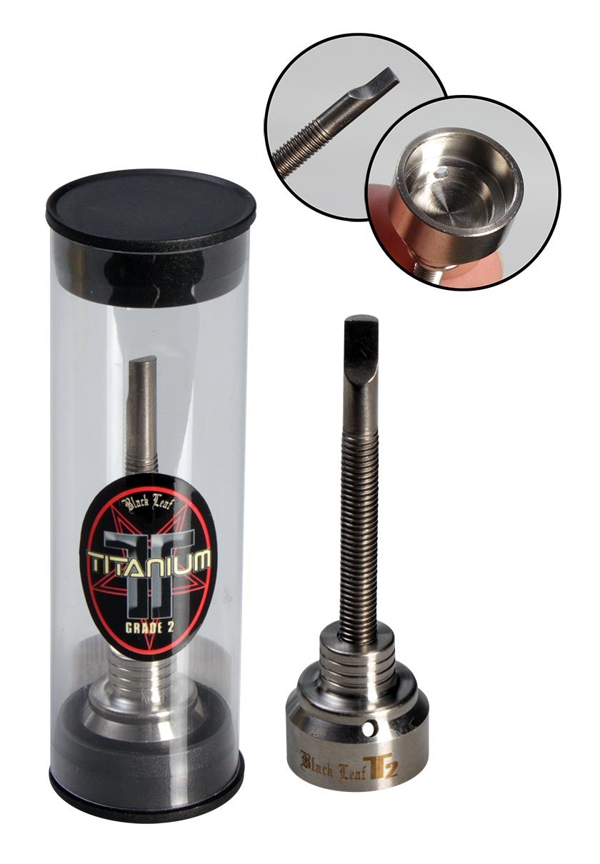 Black Leaf Parafernalia T2 Titanium Carb Cap Dabber mini in titanio