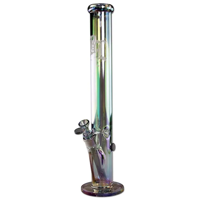Black Leaf Neverland Cylinder Bong Ice Rainbow Effect bong in borosilicato