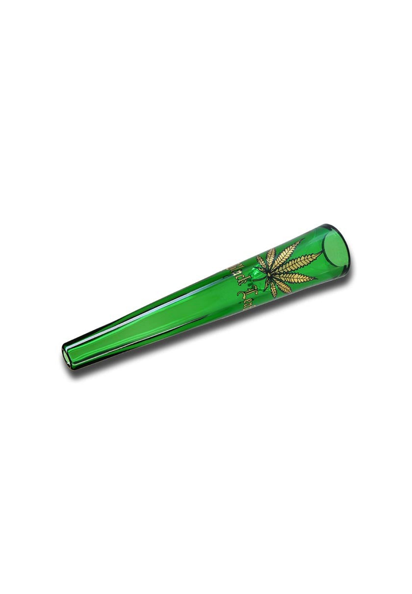 Black Leaf Parafernalia Glass Chillum chillum in vetro verde