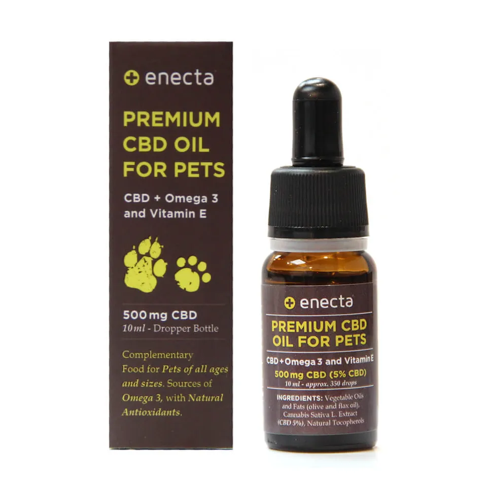 Enecta CBD olio 5% per animali domestici 500 mg 10/30 ml con Omega 3