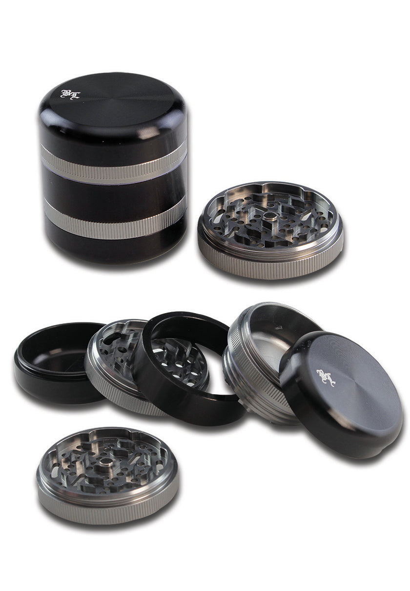 Black Leaf BL Grinder grinder in alluminio 5 parti argento/nero