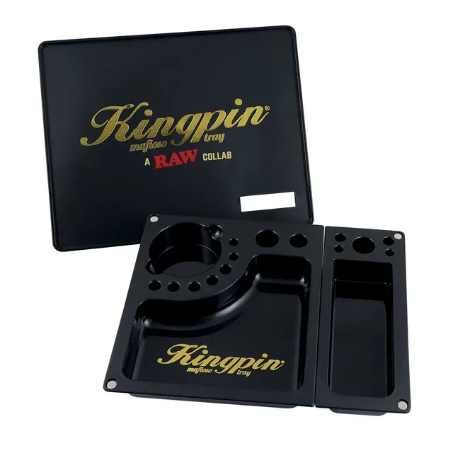RAW Parafernalia Kingpin Mafioso Vassoio per Rollare Nero Large