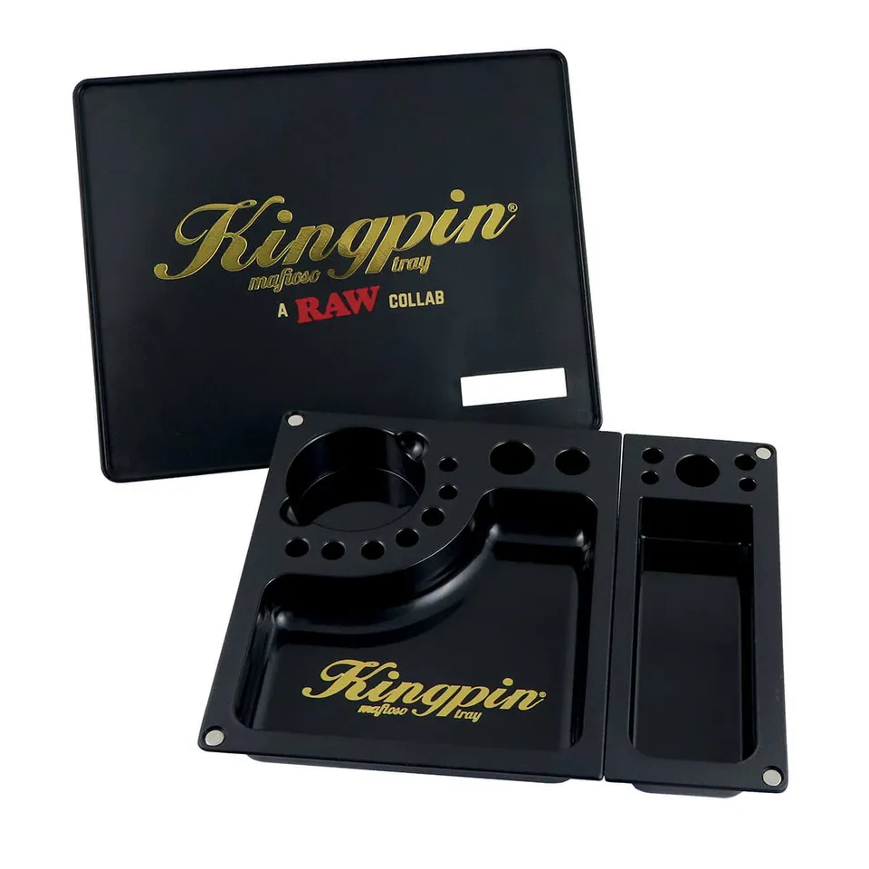 RAW Parafernalia Kingpin Mafioso Vassoio per Rollare Nero Large