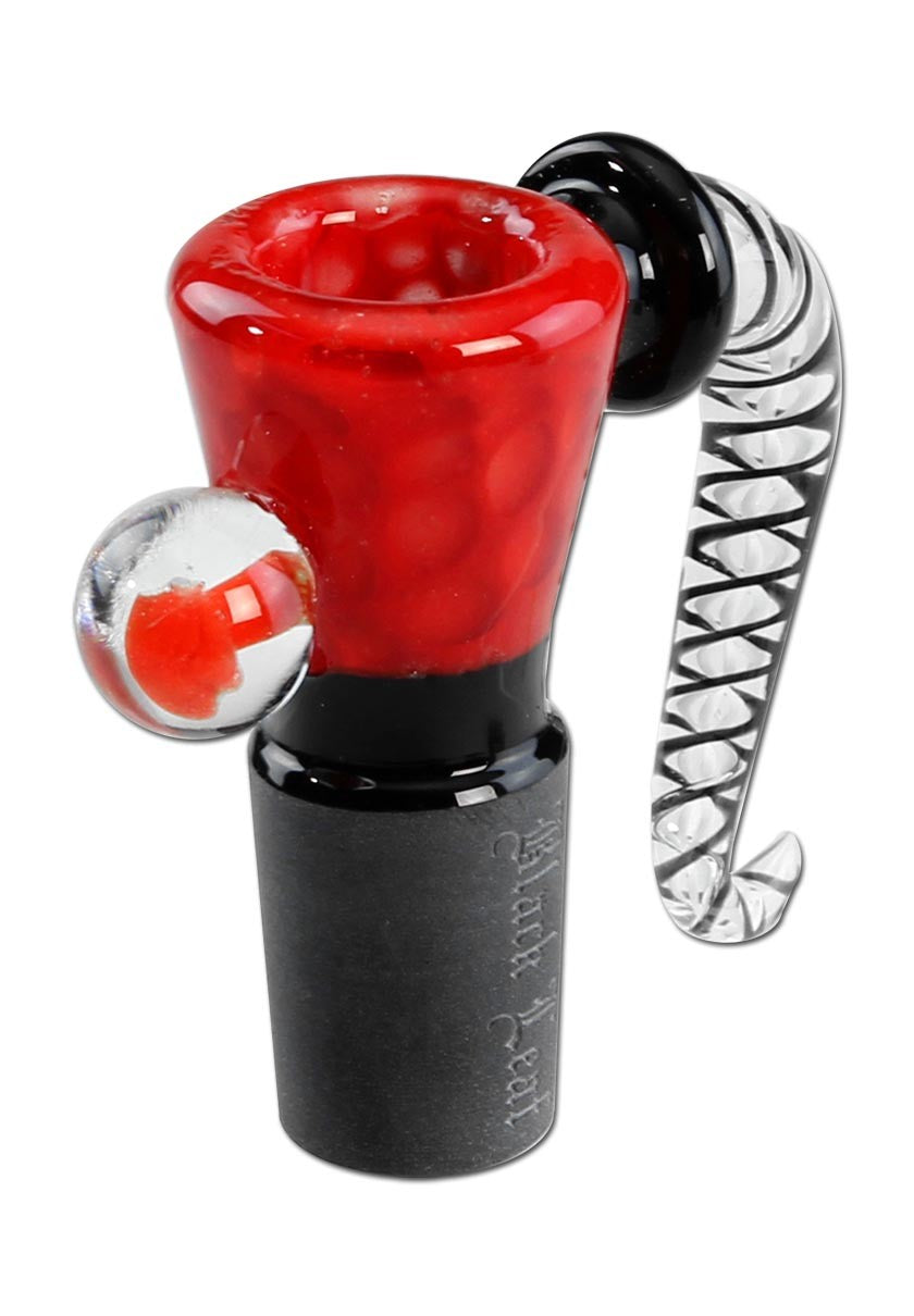 Black Leaf Parafernalia Black Leaf Glass Art Bowl Dots red braciere in vetro