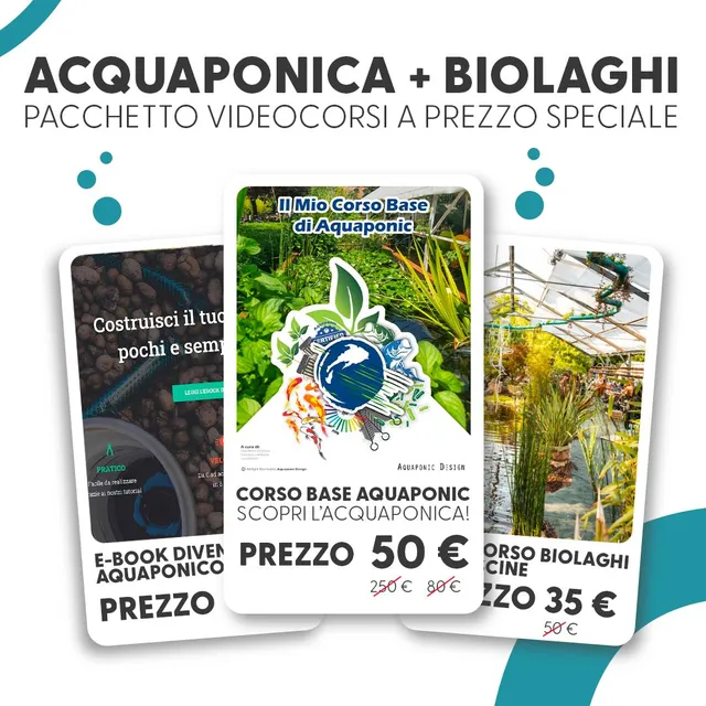 Aquaponic Design Video corsi Pacchetto SCONTATO ACQUAPONICA + BIOLAGHI corsi online