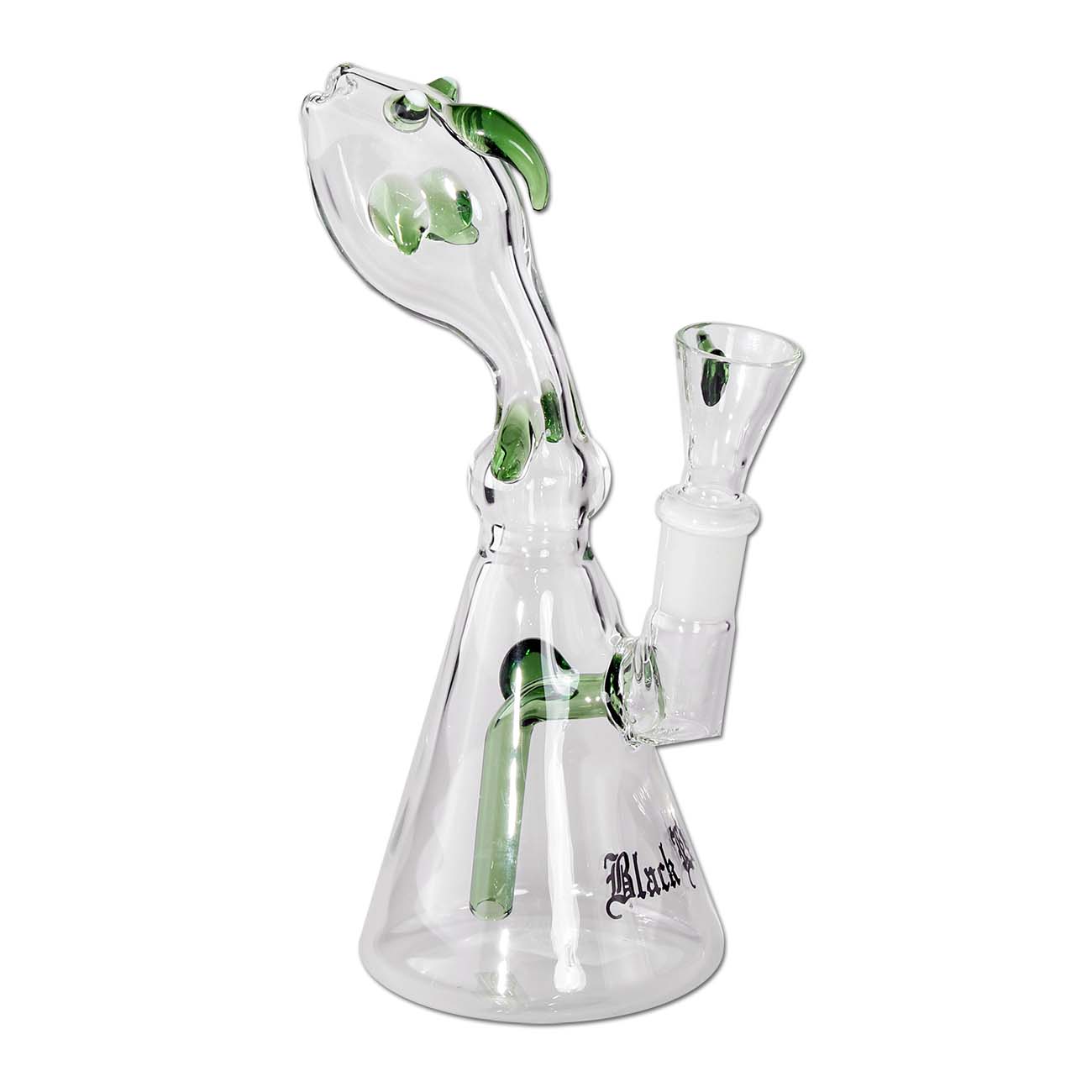Black Leaf Parafernalia Bubbler Nessie green bubbler in vetro
