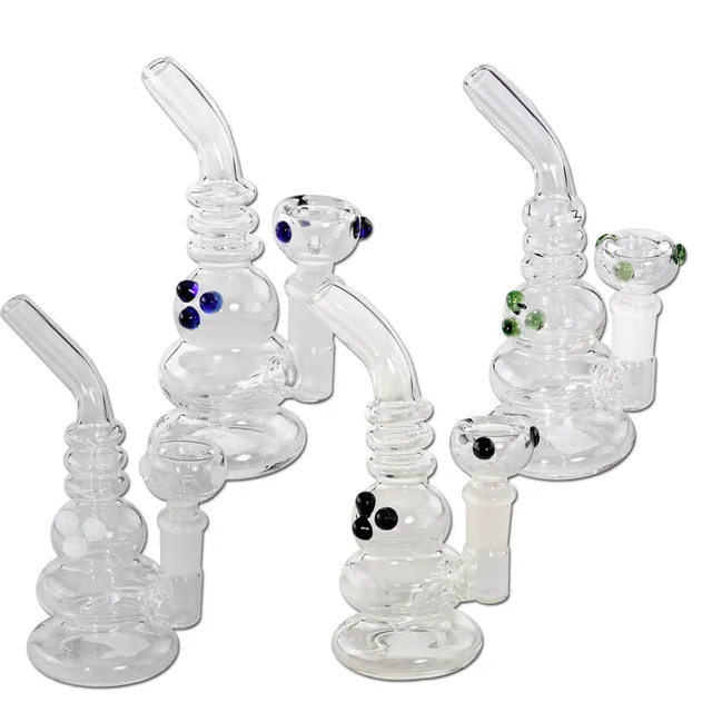 Black Leaf Mini Bubbler bong in vetro borosilicato