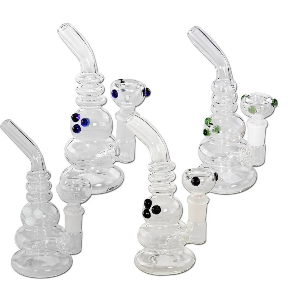 Black Leaf Mini Bubbler bong in vetro borosilicato
