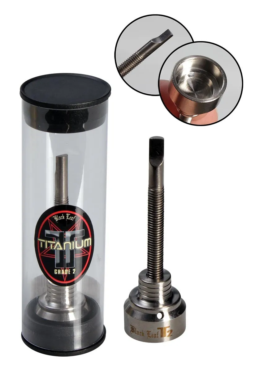 Black Leaf Parafernalia T2 Titanium Carb Cap Dabber mini in titanio