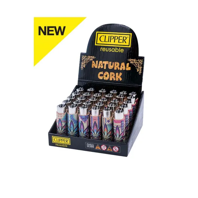 CLIPPER Cork Covers Lighters LEAVES #36 accendino con copertura in sughero