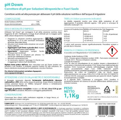 AQUAPONIC DESIGN pH Down correttore pH 1 l acido fosforico