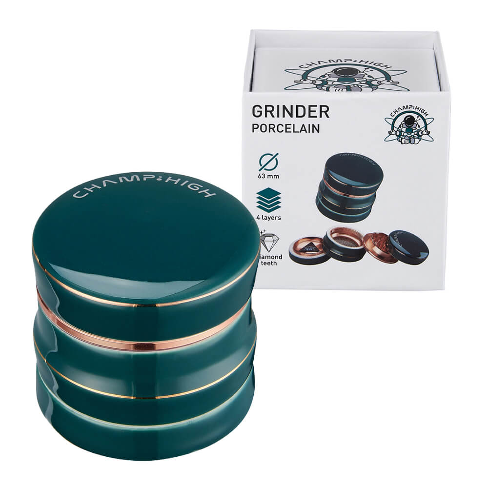Champ High Parafernalia Porcelain Grinder White grinder 4 parti, bianco