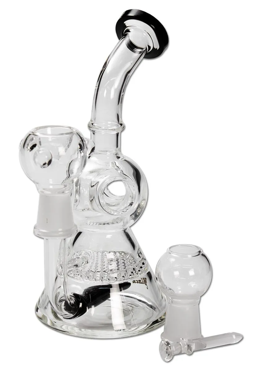 Parafernalia Black Leaf Glass Bong HoneyComb Oil+Herbs black bong in borosilicato