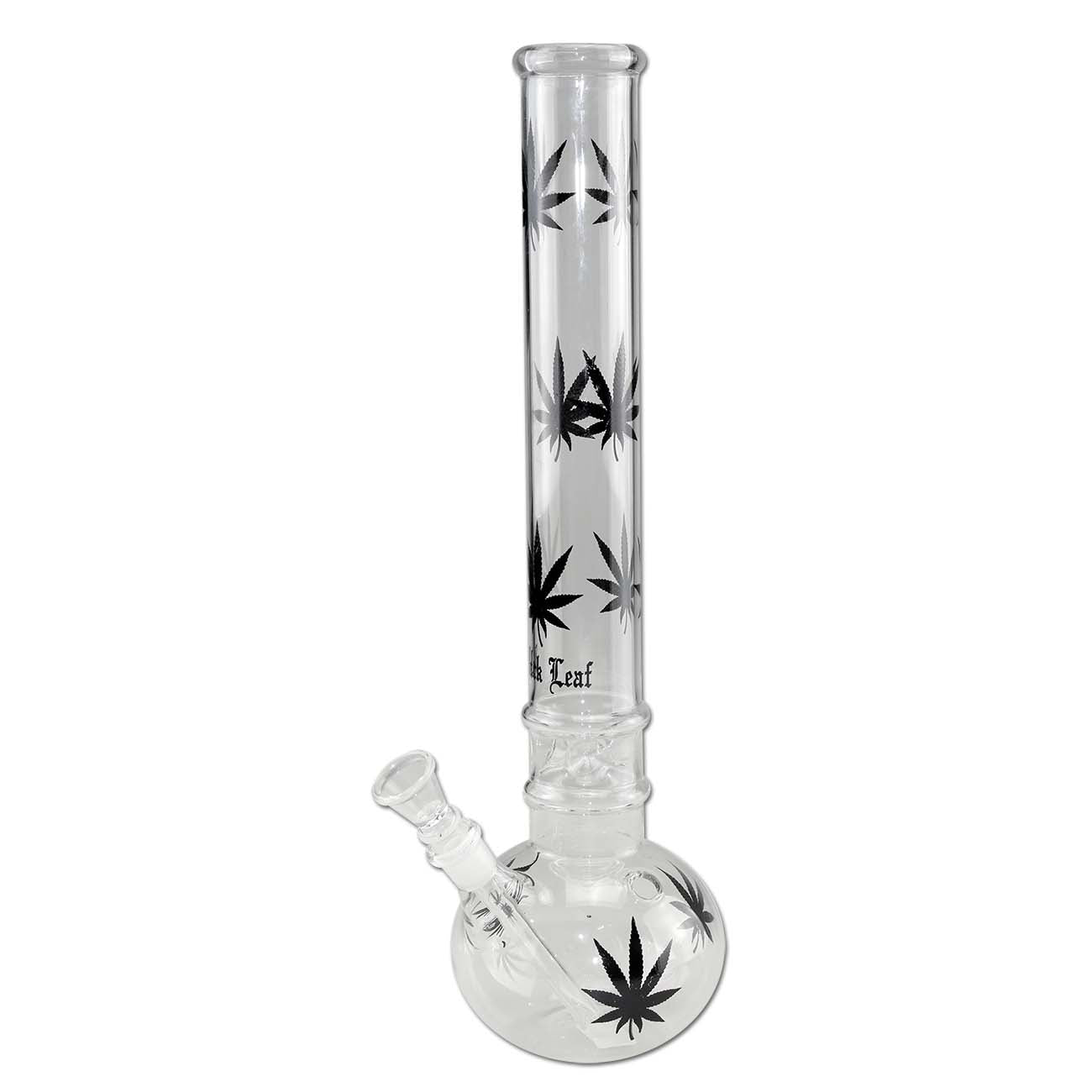 Black Leaf Leaves Ice Bong black bong nero con camera per ghiaccio