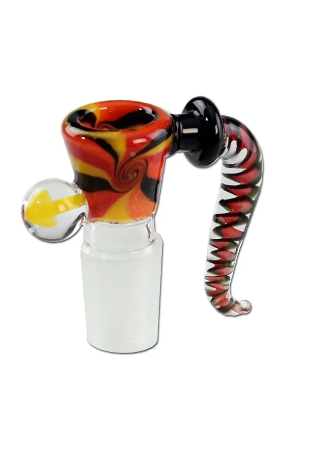 Black Leaf Glass Art Bowl Swirl braciere in borosilicato