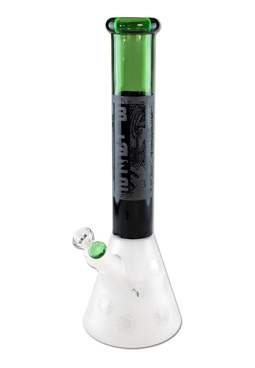 BLAZE GLASS Flask Bong bong nero e verde con diffusore