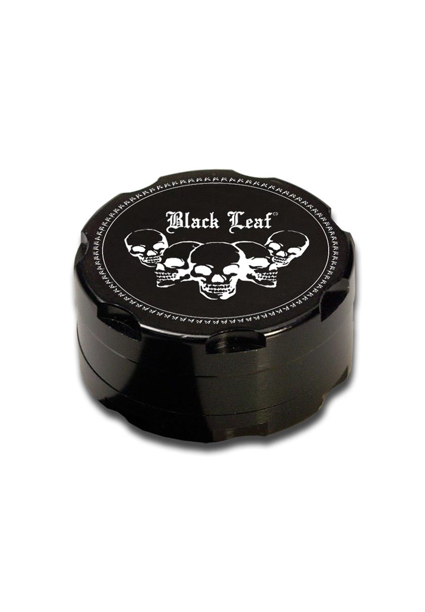 Black Leaf Grinder in alluminio Teschio 2 parti