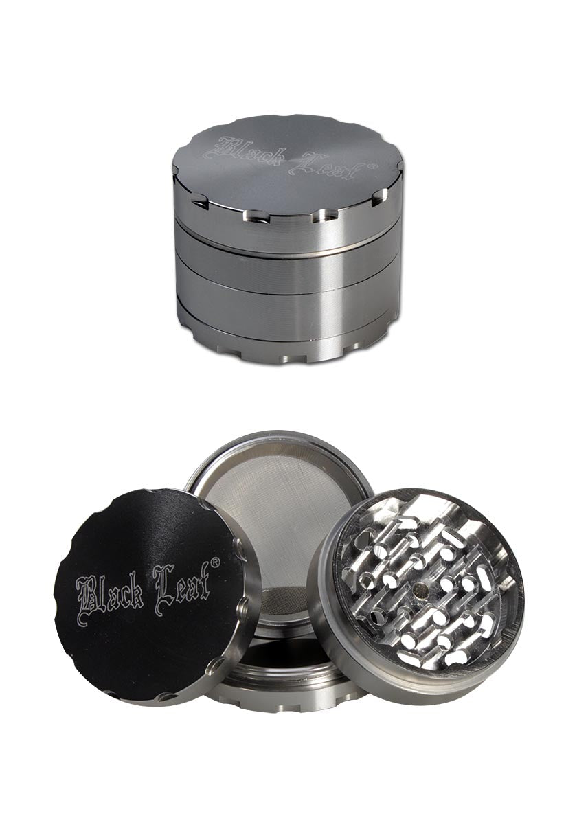 Black Leaf Grinder in alluminio 4 parti con setaccio